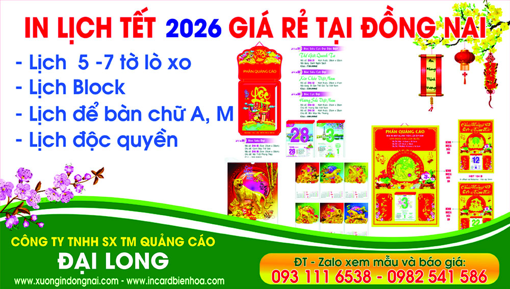 In lịch tết 2023 tại biên hòa đồng nai giá rẻ giao hàng miễn phí